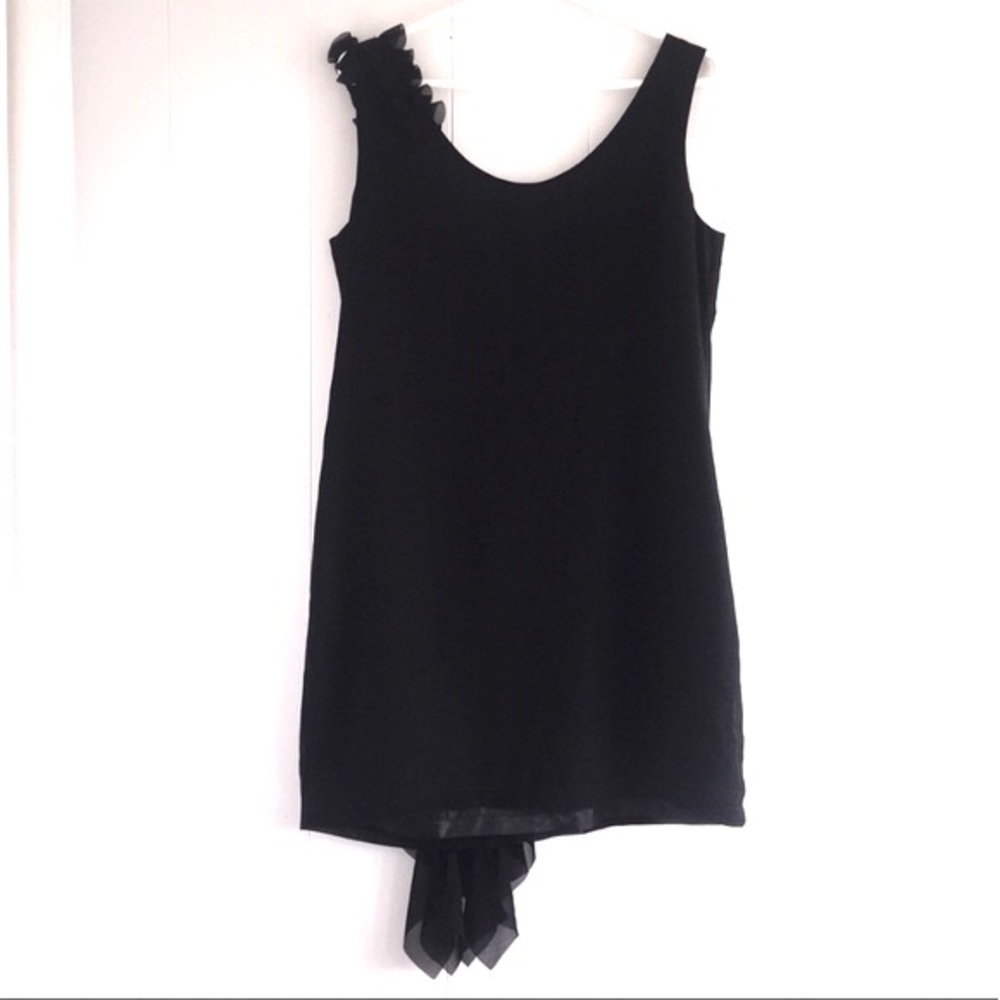 Joseph Ribkoff vintage ruffle little black dress size 8 - Picture 3 of 7